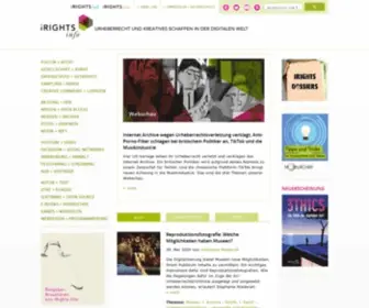 Irights.info(Urheberrecht und kreatives Schaffen in der digitalen Welt) Screenshot