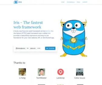 Iris-GO.com(The fastest HTTP/2 Go Web Framework. Iris) Screenshot