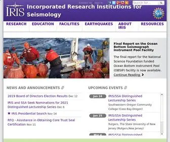 Iris.edu(Seismological Facility for the Advancement of Geoscience (SAGE)) Screenshot