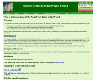 Irishdeedsindex.net(This is the home page of the Registry of Deeds Index Project) Screenshot