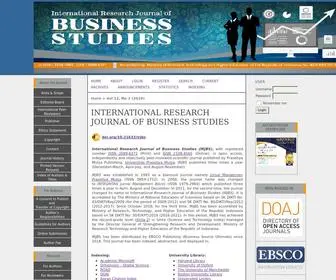 IRJBS.com(INTERNATIONAL RESEARCH JOURNAL OF BUSINESS STUDIES) Screenshot