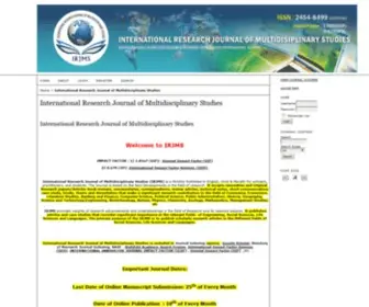 IRJMS.in(International Research Journal of Multidisciplinary Studies) Screenshot