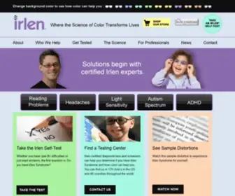 Irlen.com(The Official Irlen International Website) Screenshot