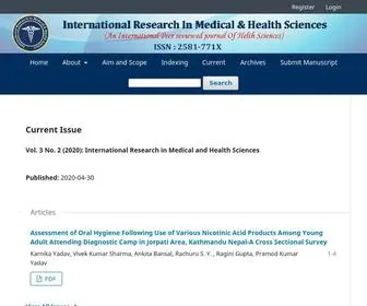 IRMHS.com(International Research in Medical and Health Sciences) Screenshot