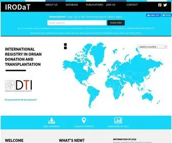 Irodat.org(International Registry on Organ Donation and Transplantation) Screenshot
