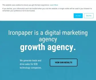 Ironpaper.com(Digital marketing agency with a focus on growth metrics. Based in New York and Charlotte. Ironpaper) Screenshot