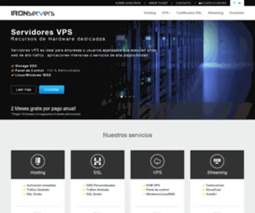 Ironservers.cl(IronServers Webhosting) Screenshot