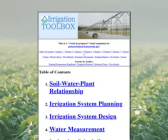 Irrigationtoolbox.com(NRCS Irrigation ToolBox) Screenshot