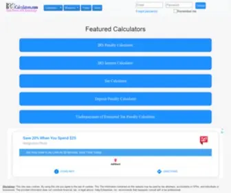 Irscalculators.com(IRS Calculators) Screenshot