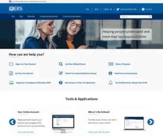 IRS.gov(An official website of the United States government) Screenshot