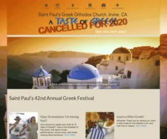 Irvinegreekfest.com(Irvine Greek Fest at Saint Paul’s Greek Orthodox Church) Screenshot