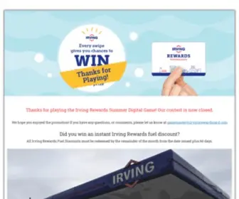 Irvingrewardscard.com(Irving Rewards) Screenshot