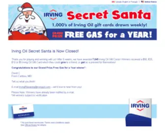 Irvingsecretsanta.com(Irving Secret Santa Sweepstakes) Screenshot