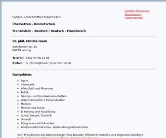 Isaak-Sprachmittler.de(Dr. Isaak Übersetzer und Dolmetscher Französisch) Screenshot