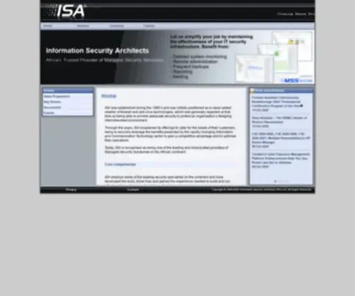 Isa.co.za(Information Security Architects) Screenshot