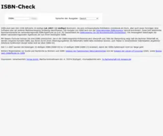 ISBN-Check.de(Site zum Überprüfen von ISBN und Suchen der richtigen ISBN bei Übertragungsfehlern) Screenshot