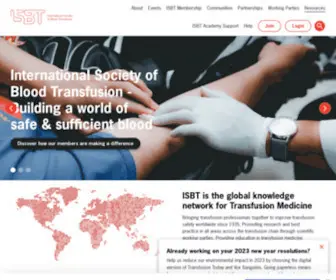 Isbtweb.org(In ISBT transfusion medicine professionals do the one thing they do best) Screenshot