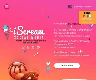 Iscreamsocialmedia.com(It can be hard to find a social media marketing agency in Miami) Screenshot