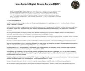 ISDCF.com(Inter-society digital cinema forum) Screenshot