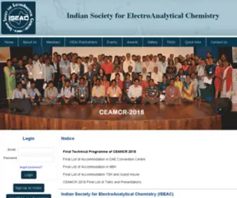 Iseac.org(Indian Society for ElectroAnalytical Chemistry (ISEAC)) Screenshot