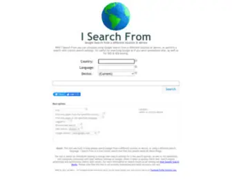 Isearchfrom.com(Custom Google Search tool) Screenshot