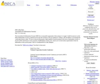 Iseca.org(Association for Information Security) Screenshot