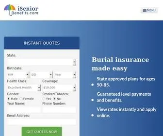 Iseniorbenefits.com(Burial insurance made easy) Screenshot