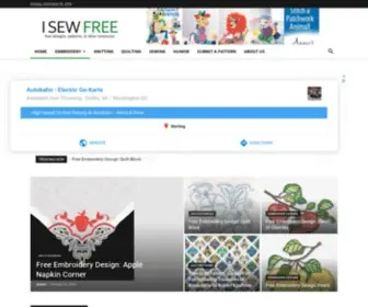 Isewfree.com(Free Sewing & Quilting Patterns) Screenshot