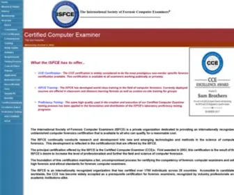 Isfce.com(The International Society of Forensic Computer Examiners) Screenshot