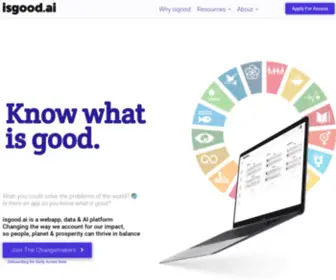 Isgood.ai(Social Impact Outcomes Optimisation Platform) Screenshot