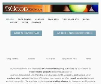 Isgoodwoodworks.com(Community woodshop space and tools rental) Screenshot