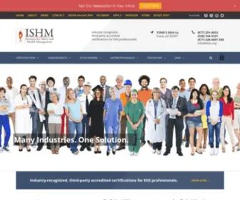 ISHM.org(ISHM is founded by the National Safety Management Society (NSMS)) Screenshot