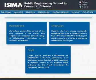 Isima.fr(école d'ingénieur en informatique à Clermont) Screenshot