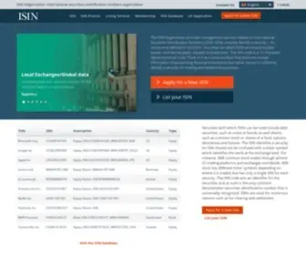 Isin.org(ISIN Organization) Screenshot