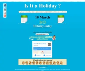 Isitaholiday.com(What holiday is today) Screenshot