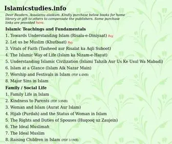 Islamicstudies.info(Islam) Screenshot