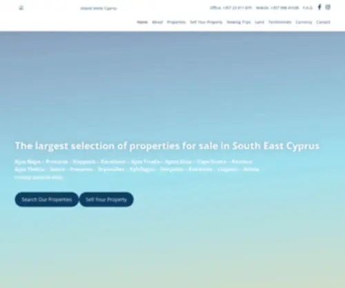 Islandhomescyprus.com(The largest selection of properties for sale in the Famagusta area) Screenshot