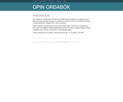 Islenska.org(Opin orðabók) Screenshot