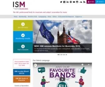 ISM.org(The ISM is the UK’s professional body for musicians. ISM membership) Screenshot