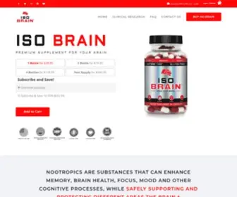 Isobrain.com(Best Nootropic on the market. Iso Brain) Screenshot