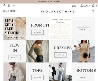 Isolaclothing.com(ISOLA CLOTHING) Screenshot