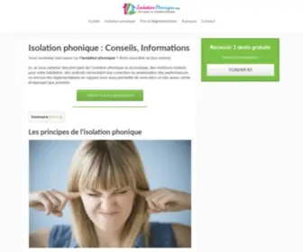 Isolationphonique.org(Tout savoir sur l'isolation phonique) Screenshot