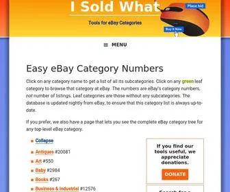 Isoldwhat.com(Easy eBay Category Numbers) Screenshot