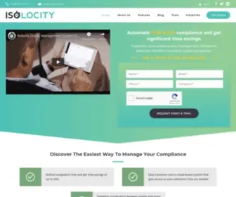 Isolocity.com(Quality Management Software) Screenshot