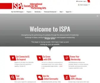 Ispa.org(ISPA International Society for the Performing Arts) Screenshot