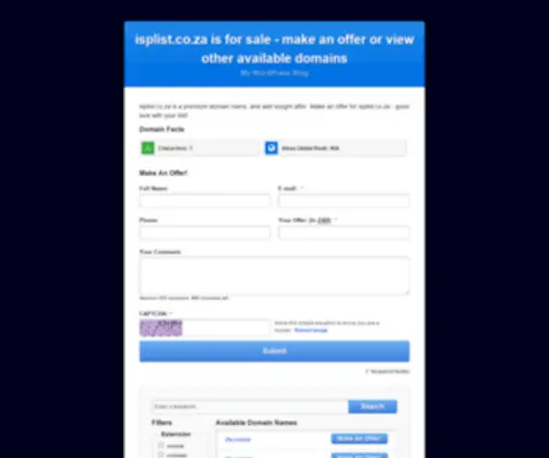 Isplist.co.za(ISP Directory) Screenshot