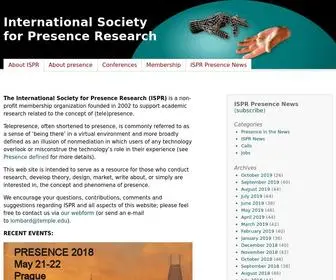 ISPR.info(International Society for Presence Research) Screenshot