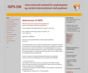 ISPS-DK.dk(Internationalt selskab for psykologisk behandling og støtte ved psykoser) Screenshot