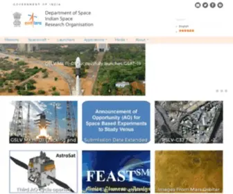 Isro.org(Indian Space Research Organisation) Screenshot