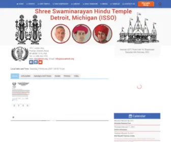 Issodetroit.org(Shree Swaminarayan Hindu Temple Detroit) Screenshot